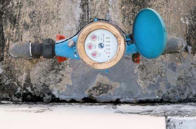 closeup water meter is open plastic cover reading number usages near white wall urban house views - leak detection houston